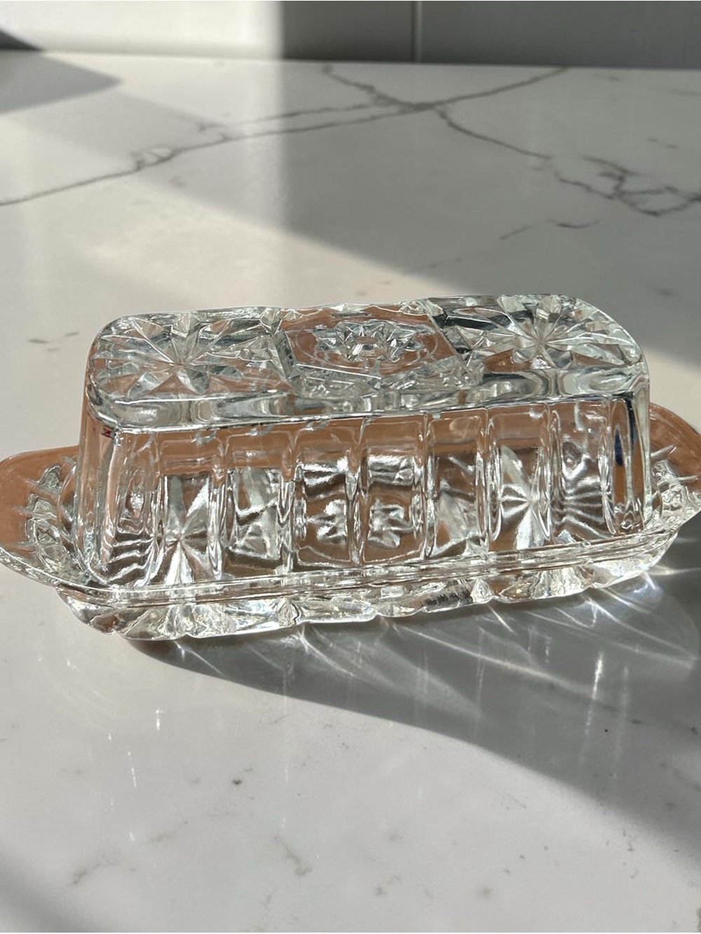 Anchor Hocking Clear Glass Covered Butter Dish